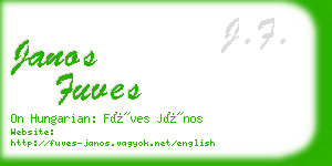 janos fuves business card